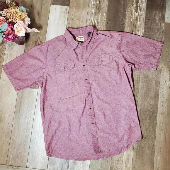 Wrangler Authentics Men's Short Sleeve Classic Woven Shirt Size Large - Picture 1 of 10